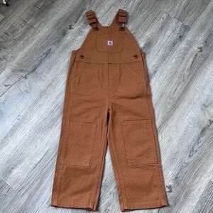 Carhartt Overalls Toddlers 3T Brown Canvas Bibs Double Knee Farm Ranch nwot